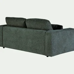 Canapé 3 places fixe en tissu chenille Benjo - bleu calaluna