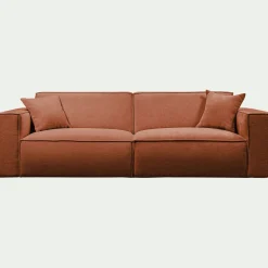 Canapé 4 places fixe en tissu genesis - brun rustrel