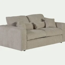 Canapé 3 places fixe en tissu chenille Benjo - beige roucas