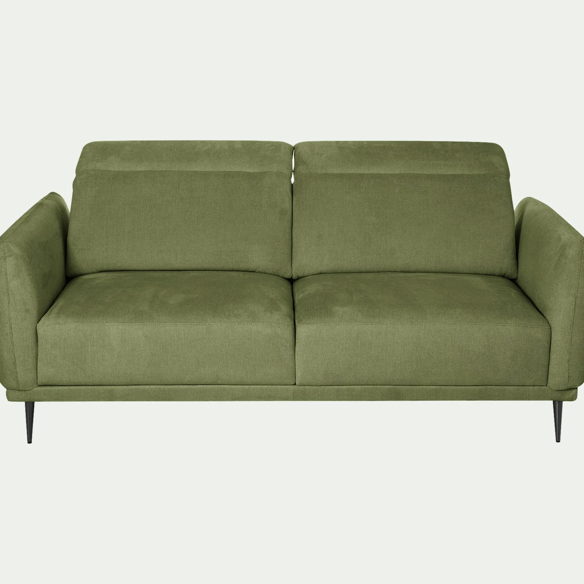 Canapé 3 places fixe en tissu memphis avec fonction avance-recul - vert cèdre