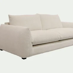 Canapé 3 places fixe en tissu Raven - blanc écru