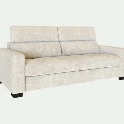 Canapé 3 places fixe en tissu Genesis avec accoudoirs 20cm - blanc ventoux