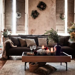 Canapé 3 places fixe en tissu joint - gris restanque