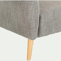 Canapé 2 places fixe en tissu - gris