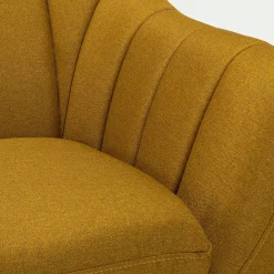 Canapé 2 places fixe en tissu - jaune argan