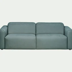 Canapé 3 places fixe en tissu - bleu niolon