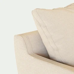 Canapé 1.5 places fixe en tissu - beige roucas