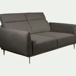 Canapé 3 places fixe en tissu avec fonction avance-recul - gris restanque