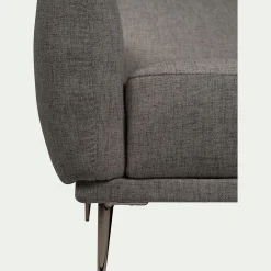 Canapé 3 places fixe en tissu avec fonction avance-recul - gris restanque