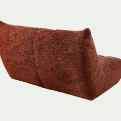 Canapé 3 places fixe en tissu chenille - brun rustrel