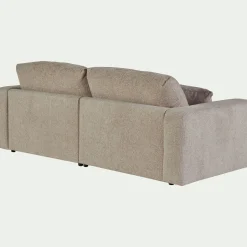 Canapé 5 places fixe en tissu chenille Benjo - beige roucas