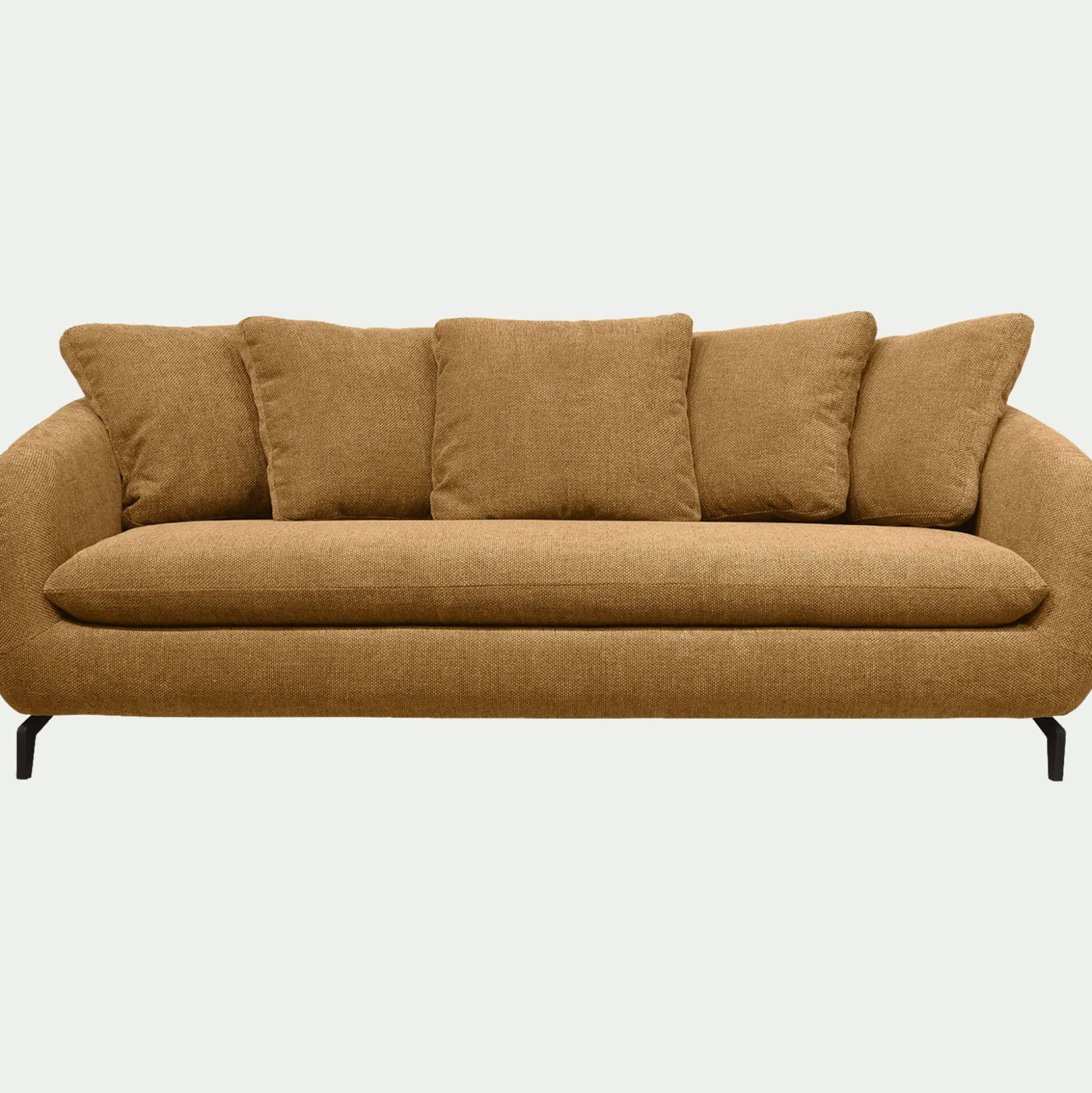 Canapé 4 places fixe en tissu tramé - bronze