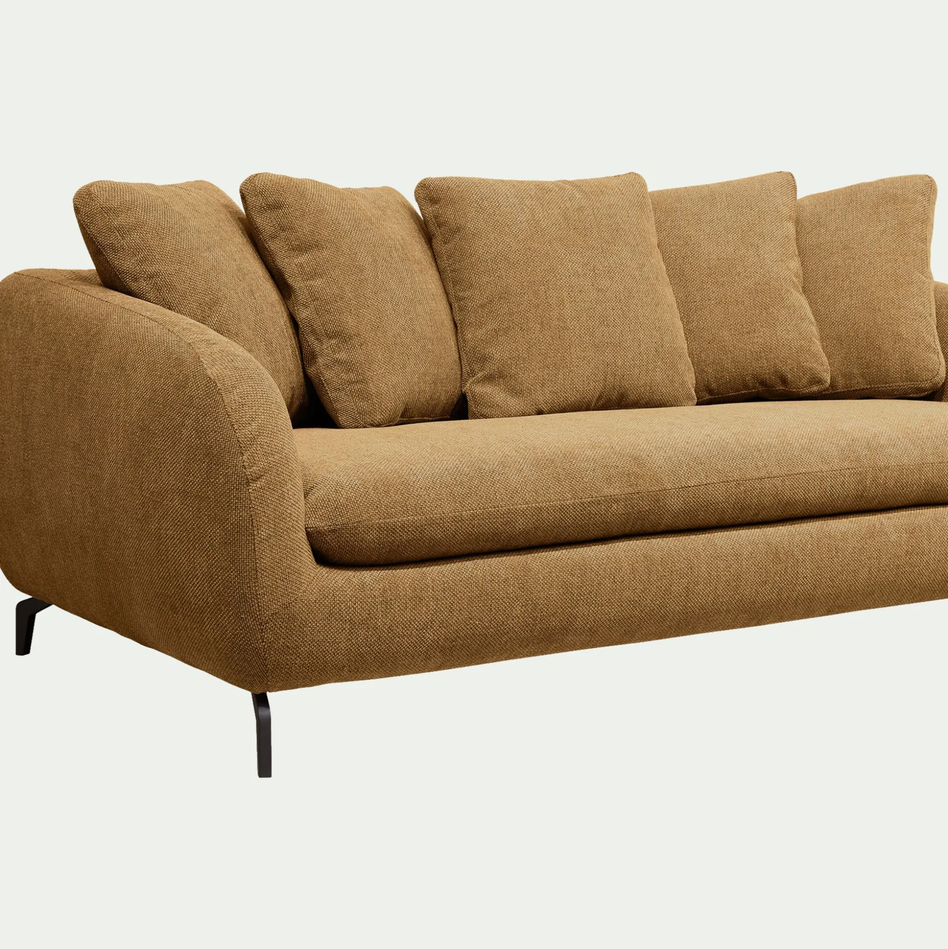 Canapé 4 places fixe en tissu tramé - bronze