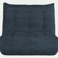 Canapé 2 places fixe en tissu chenille - bleu marine