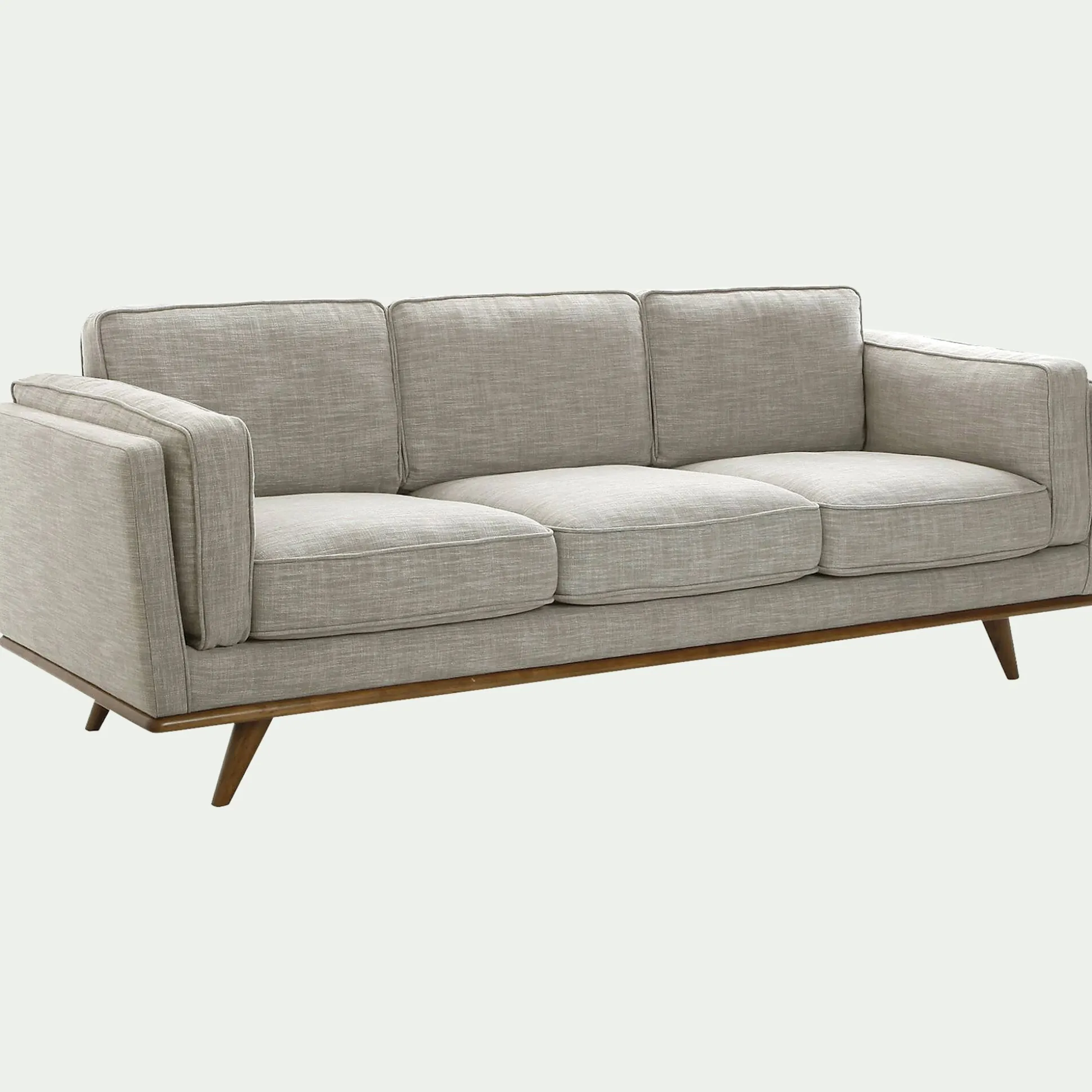 Canapé 3 places fixe en tissu - beige