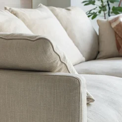 Canapé 4 places fixe en tissu - beige alpilles