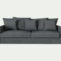 Canapé 4 places fixe en tissu - gris ardoise