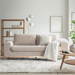 Canapé 3 places fixe en tissu crown - beige roucas