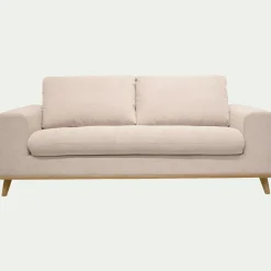 Canapé 3 places fixe en tissu crown - beige roucas