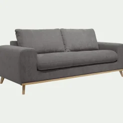 Canapé 3 places fixe en tissu Storm - gris moyen