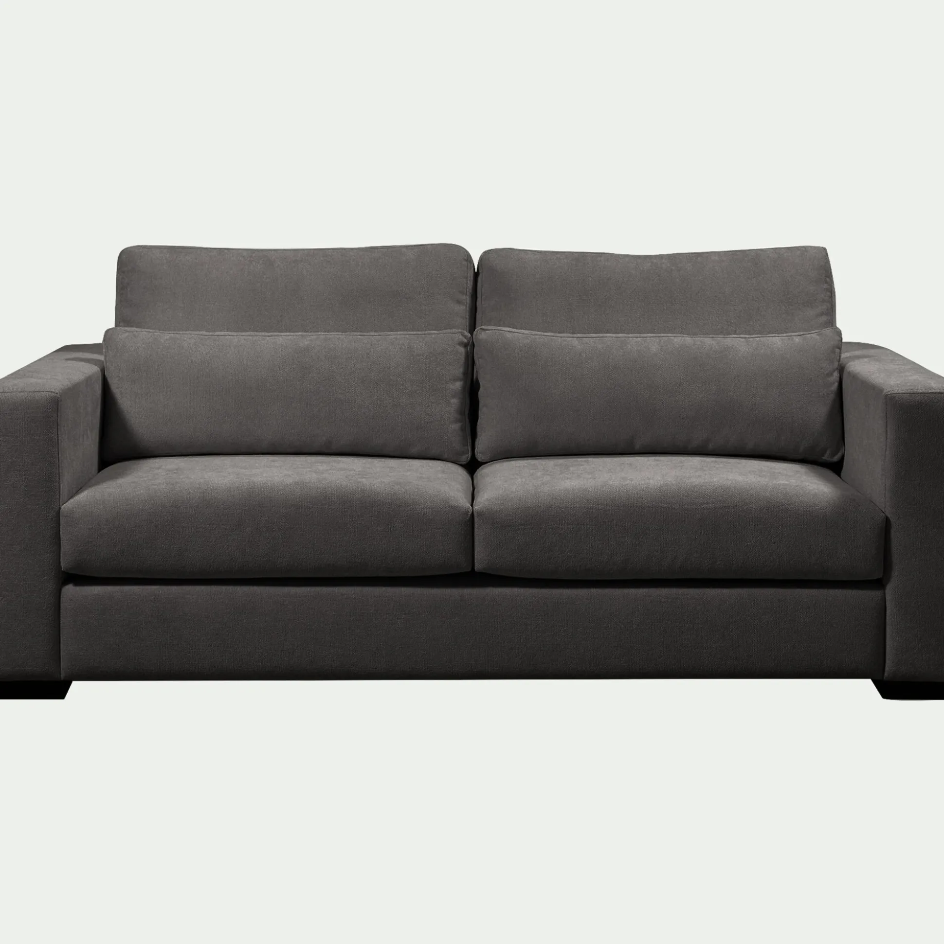Canapé 3 places fixe en tissu Bloq - gris anthracite