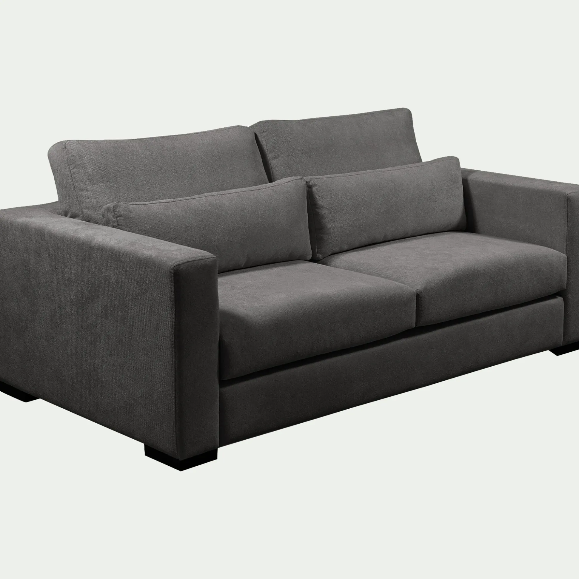 Canapé 3 places fixe en tissu Bloq - gris anthracite