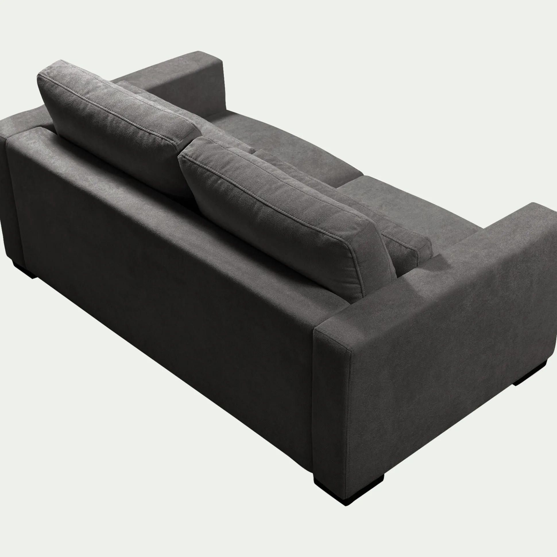 Canapé 3 places fixe en tissu Bloq - gris anthracite