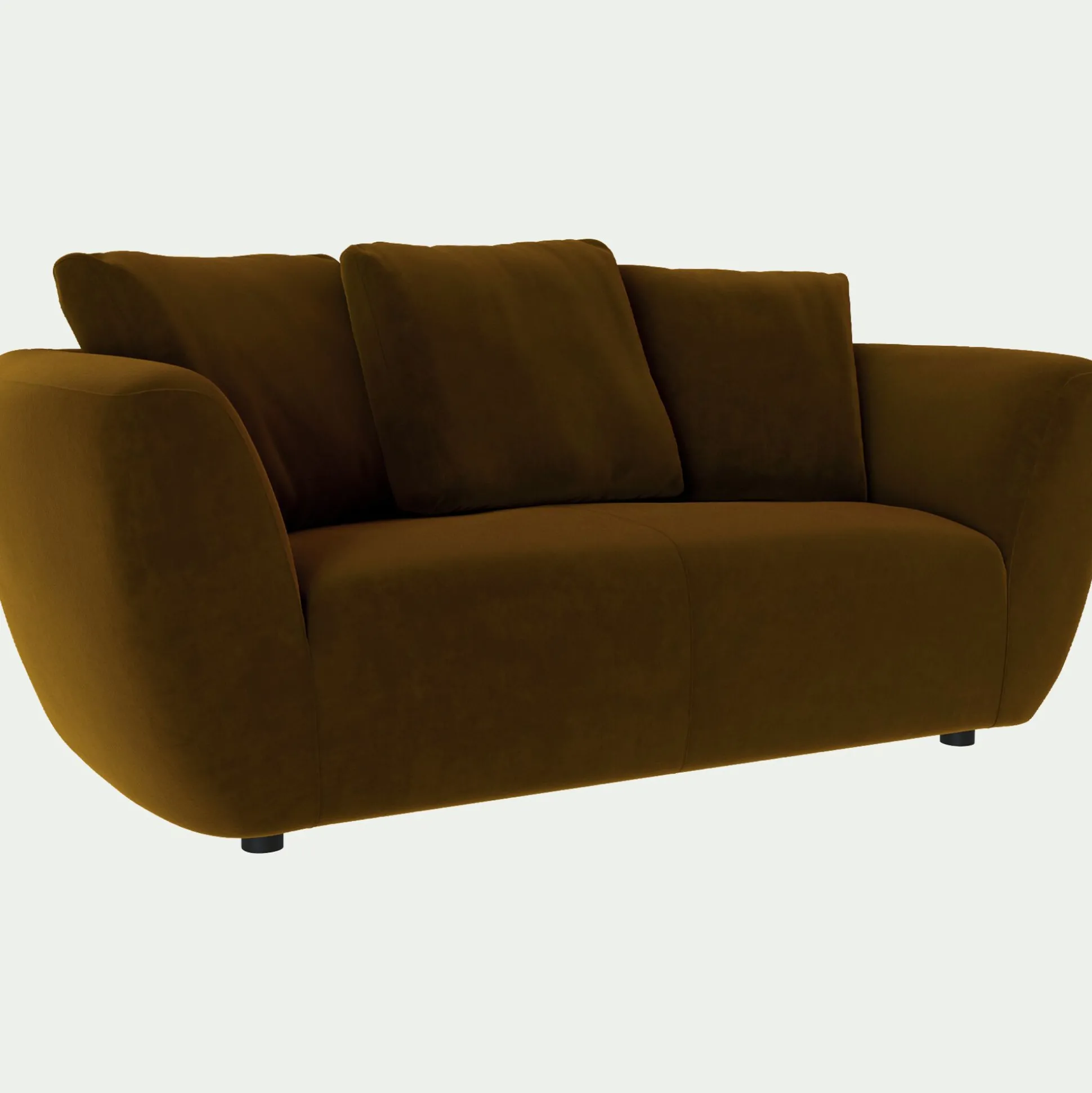 Canapé 2 places fixe en velours Velvet - bronze