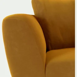 Canapé 2 places fixe en velours Velvet - jaune argan