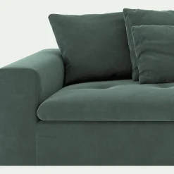 Canapé 2 places fixe en velours - vert sauge