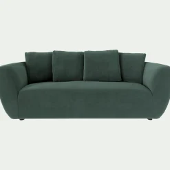 Canapé 3 places fixe en velours Velvet - vert sauge