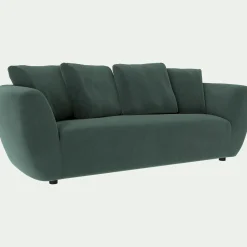 Canapé 3 places fixe en velours Velvet - vert sauge