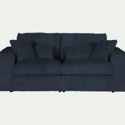 Canapé 5 places fixe en velours côtelé Bita - bleu calabrun