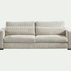 Canapé 5 places fixe en velours côtelé Azores - beige