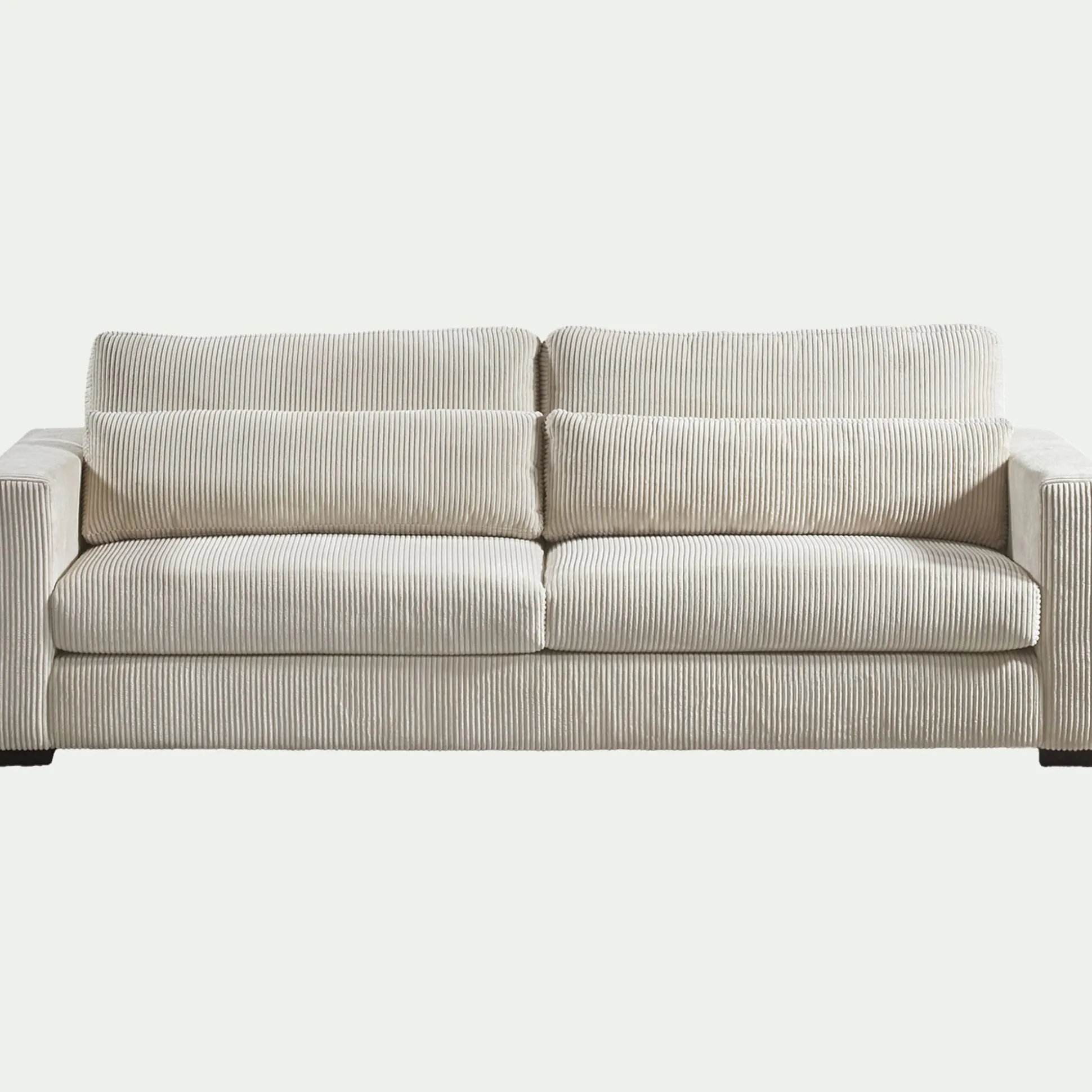 Canapé 5 places fixe en velours côtelé Azores - beige