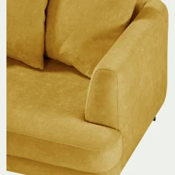 Canapé 5 places fixe gauche en tissu cannes - jaune argan