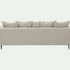 Canapé 5 places fixe gauche en tissu cannes - beige roucas