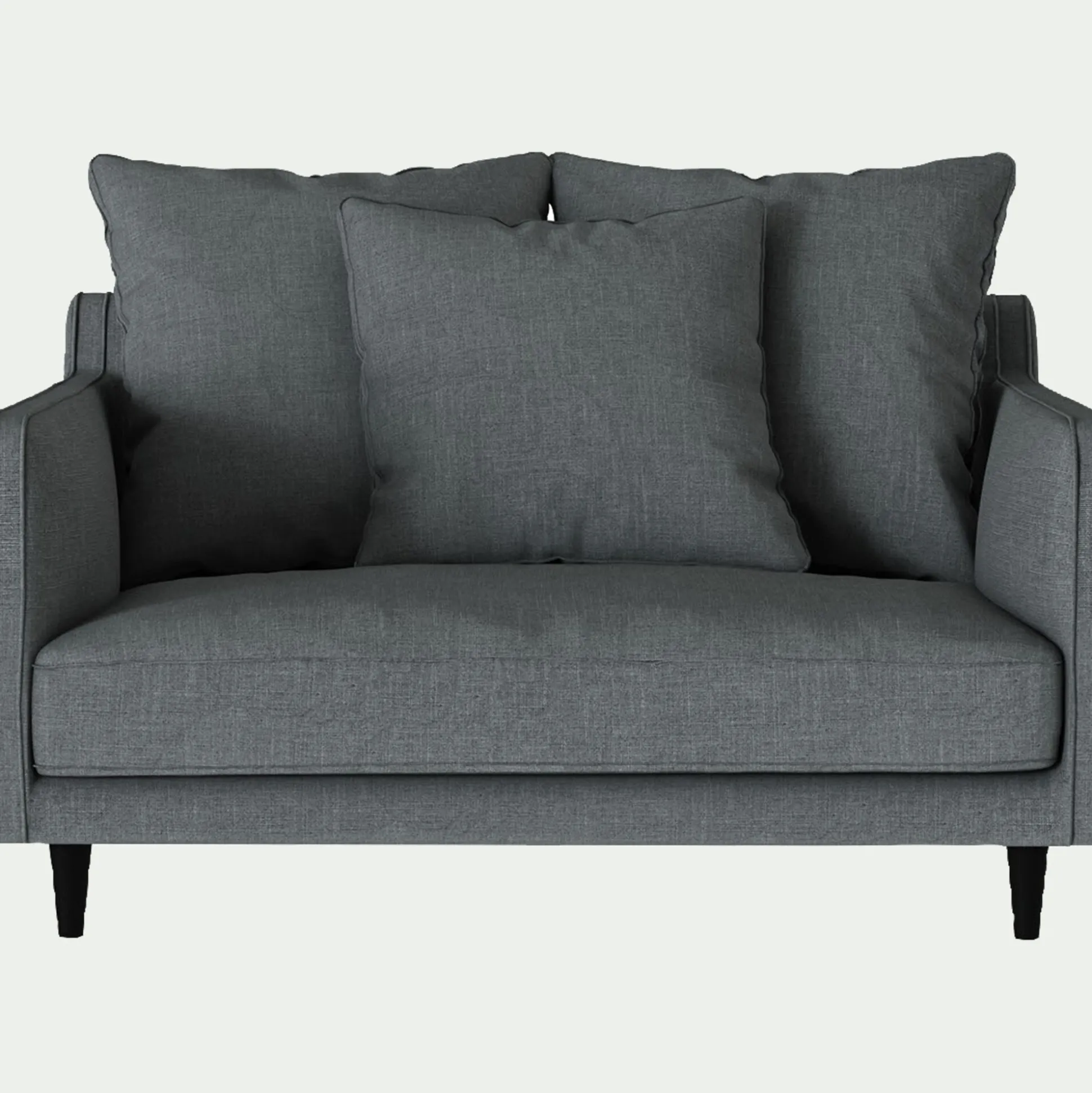 Canapé 1,5 places fixe tissu mixte - gris ardoise