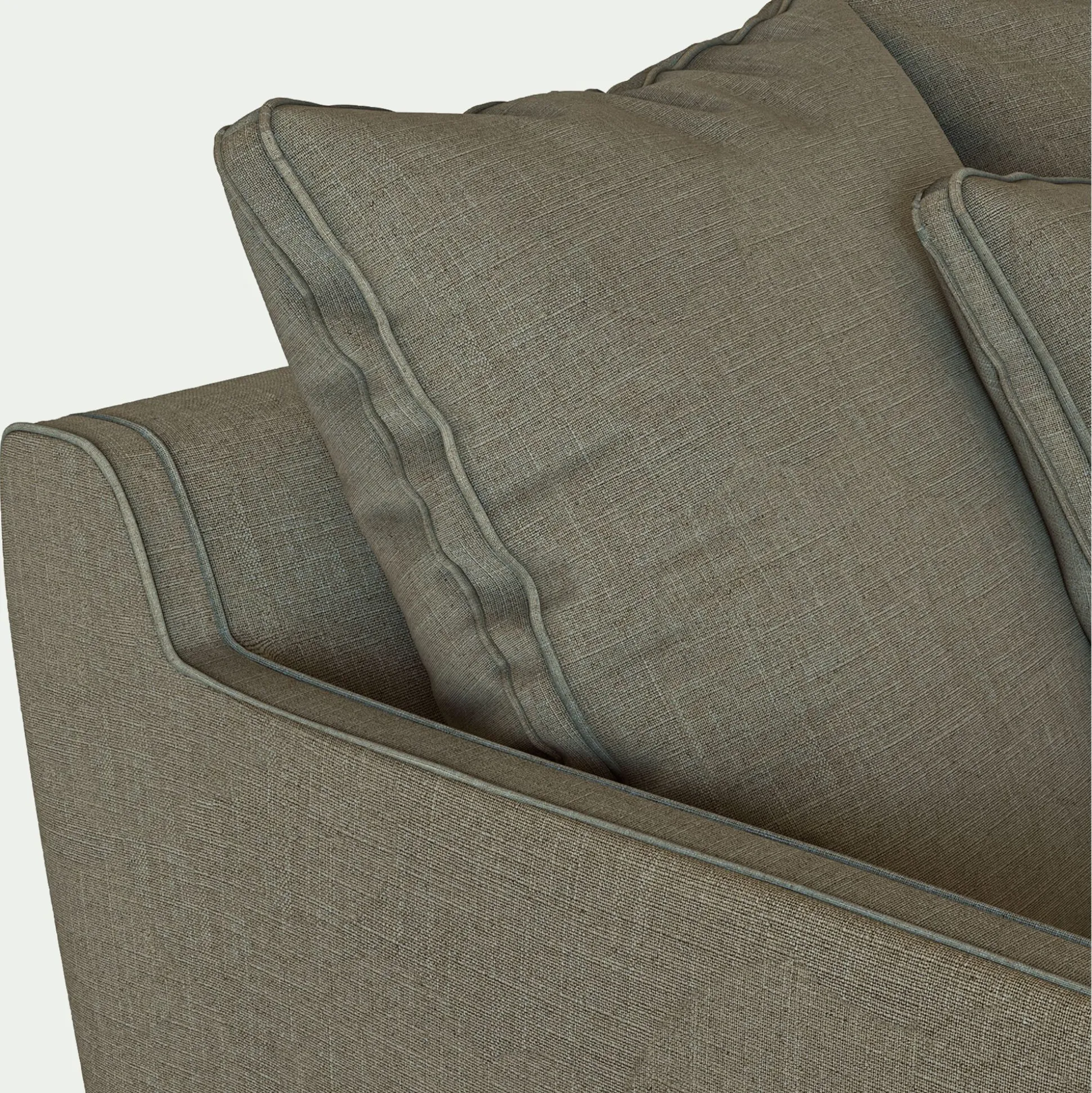 Canapé 5 places fixe tissu mixte - vert cedre