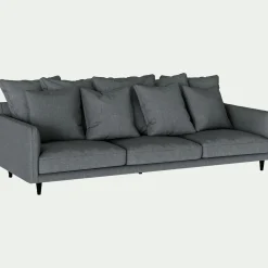 Canapé 6 places fixe tissu mixte - gris ardoise