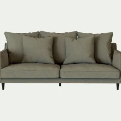 Canapé 3 places fixe tissu mixte - vert cèdre