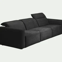 Canapé 5 places relax droit en tissu - gris anthracite