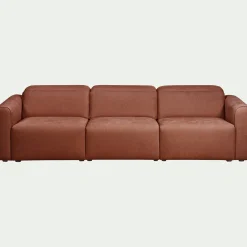 Canapé 5 places relax droit en tissu - brun rustrel