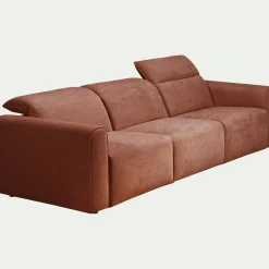 Canapé 5 places relax droit en tissu - brun rustrel