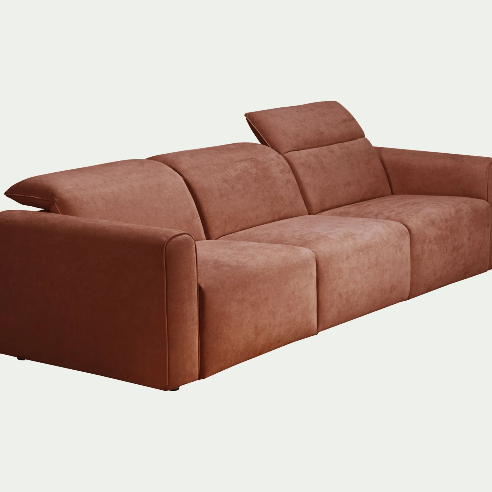 Canapé 5 places relax droit en tissu - brun rustrel