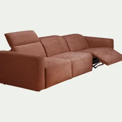 Canapé 5 places relax droit en tissu - brun rustrel