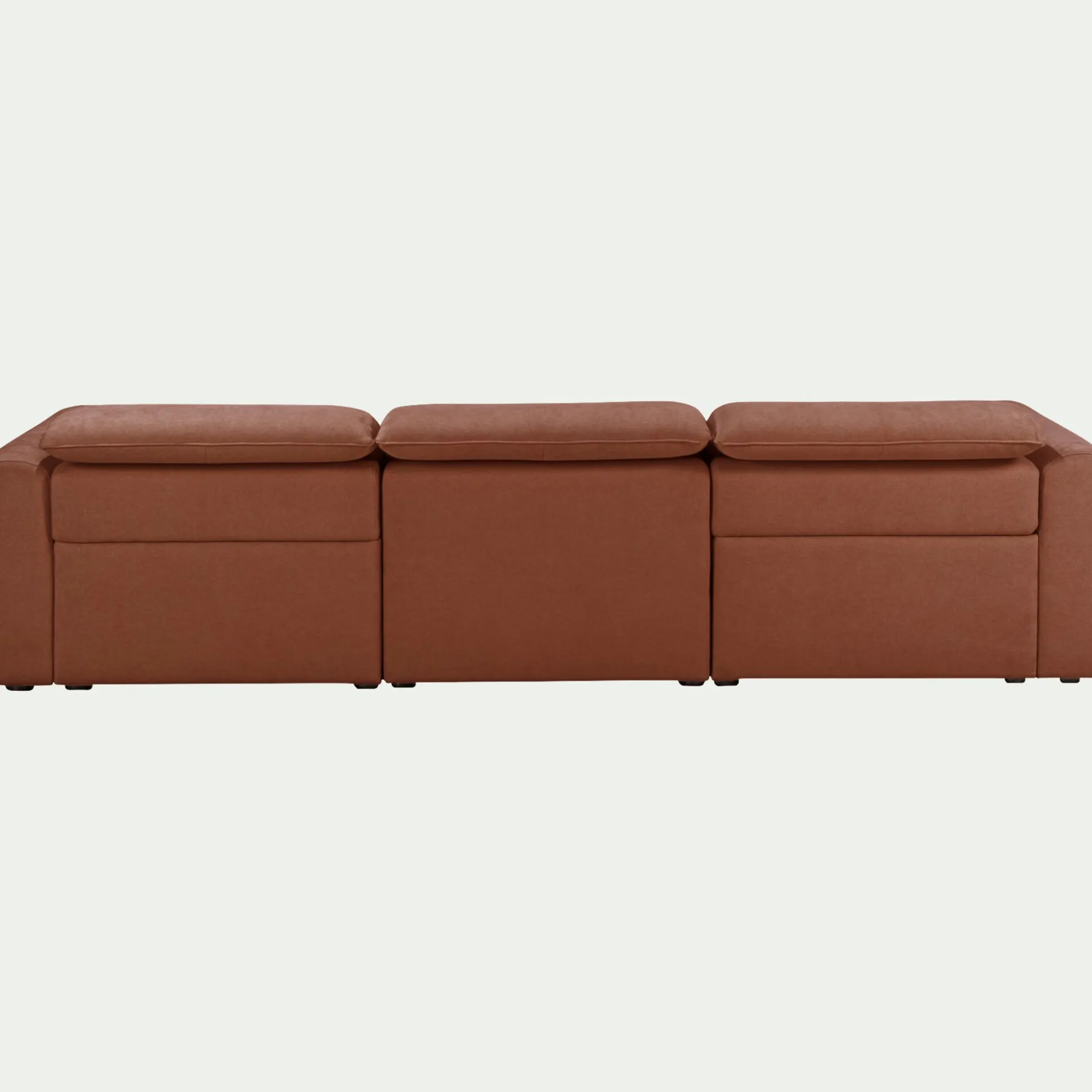 Canapé 5 places relax droit en tissu - brun rustrel