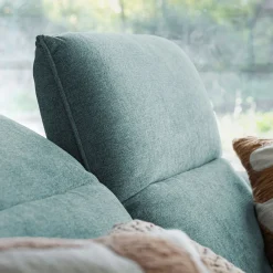 Canapé 5 places relax droit en tissu - bleu niolon