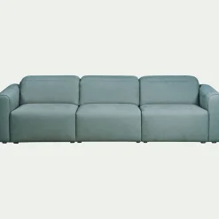 Canapé 5 places relax droit en tissu - bleu niolon