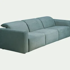 Canapé 5 places relax droit en tissu - bleu niolon